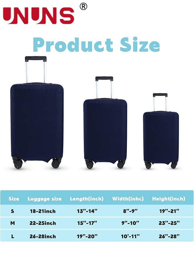 UNUNS 3 Pcs Luggage Cover,Travel Suitcase Cover Anti Scratch Luggage Protector Washable Fits 18-28 Inch Luggage (Dark Blue) - Image 5